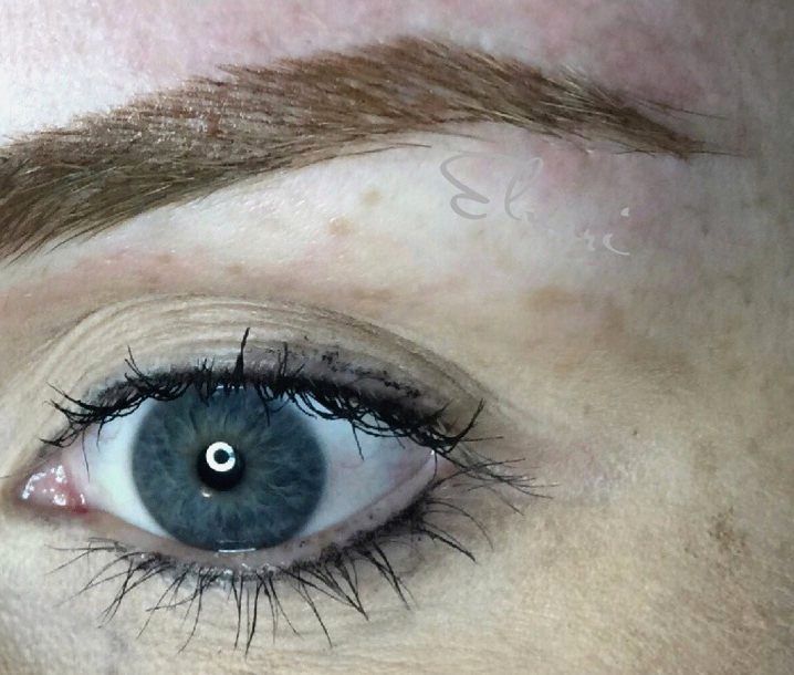 Full, soft brows after microblading